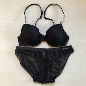 Skiny Austria, Lace Bra & Panties Set, Black